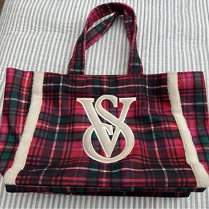 Victoria's Secret Plaid Tote Bag - Red